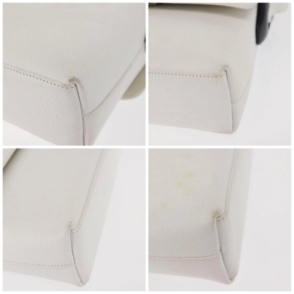 GUCCI Shoulder Bag Leather White Silver 001 1998 1767 Auth BA5637 - Picture 15 of 16